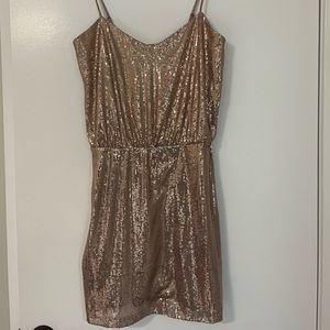 Sparkly gold mini dress